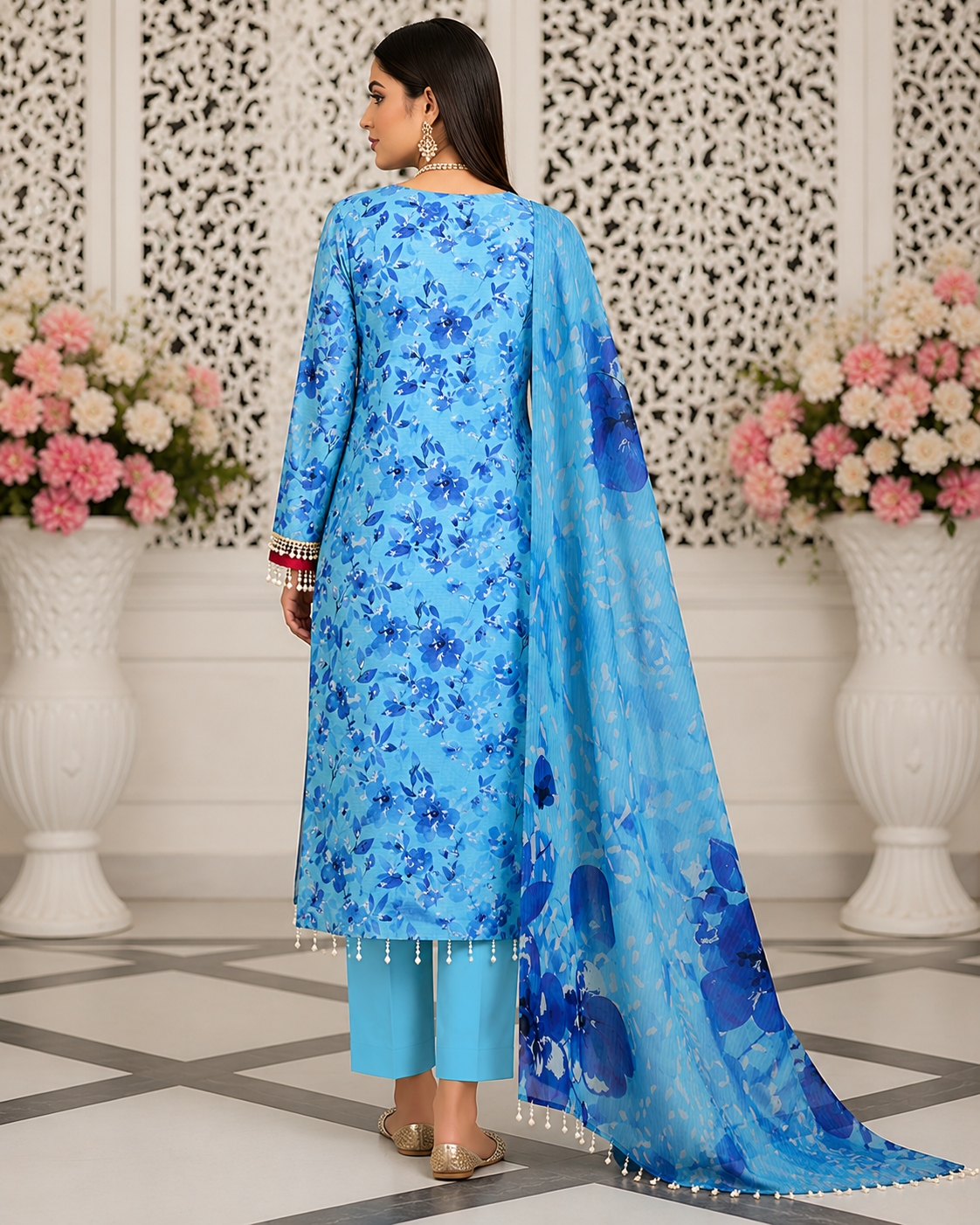 Cobalt Bloom Lawn Suit