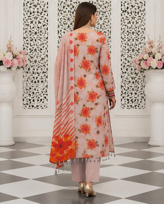 Blush Marigold Lawn Suit