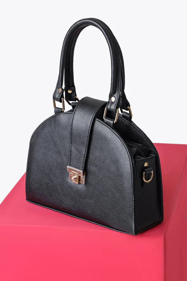 Noir Lock Handbag  Black 029