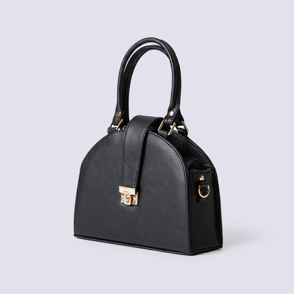 Noir Lock Handbag  Black 029