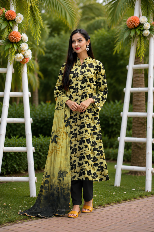 Olive Noir Lawn Set