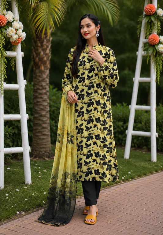 Olive Noir Lawn Set