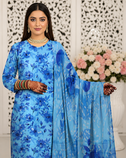 Cobalt Bloom Lawn Suit