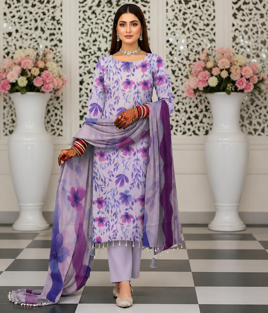 Lilac Whisper Lawn Suit