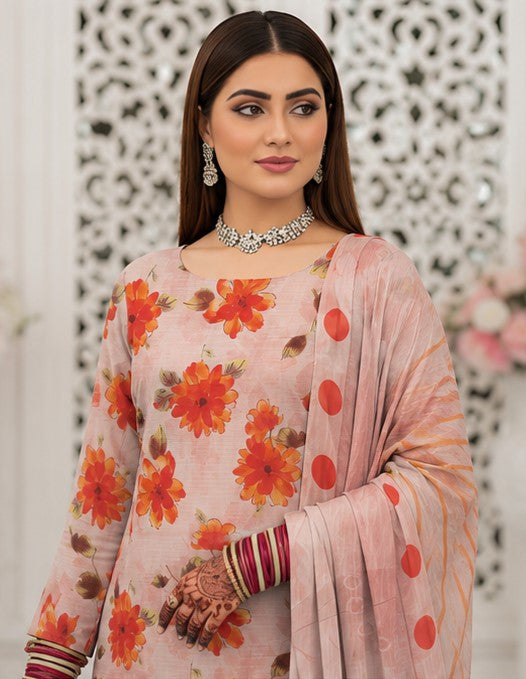 Blush Marigold Lawn Suit