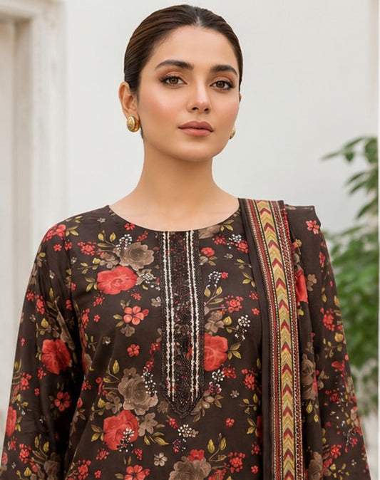 Espresso Rose Lawn Suit