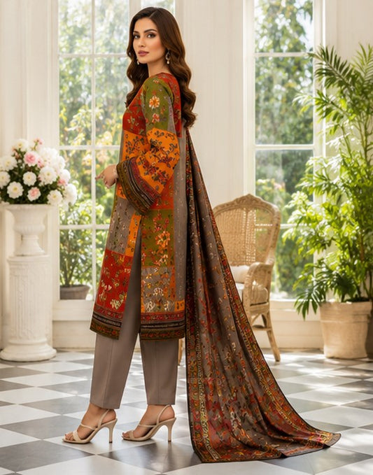 Autumn Patchwork Lawn Suit