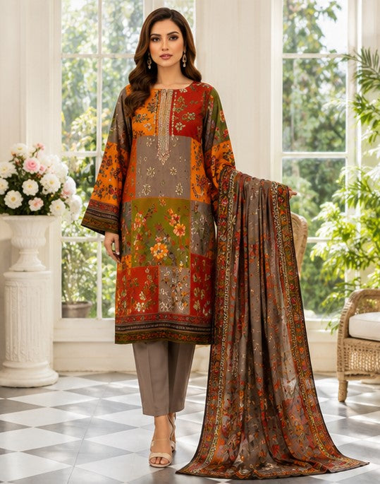 Autumn Patchwork Lawn Suit
