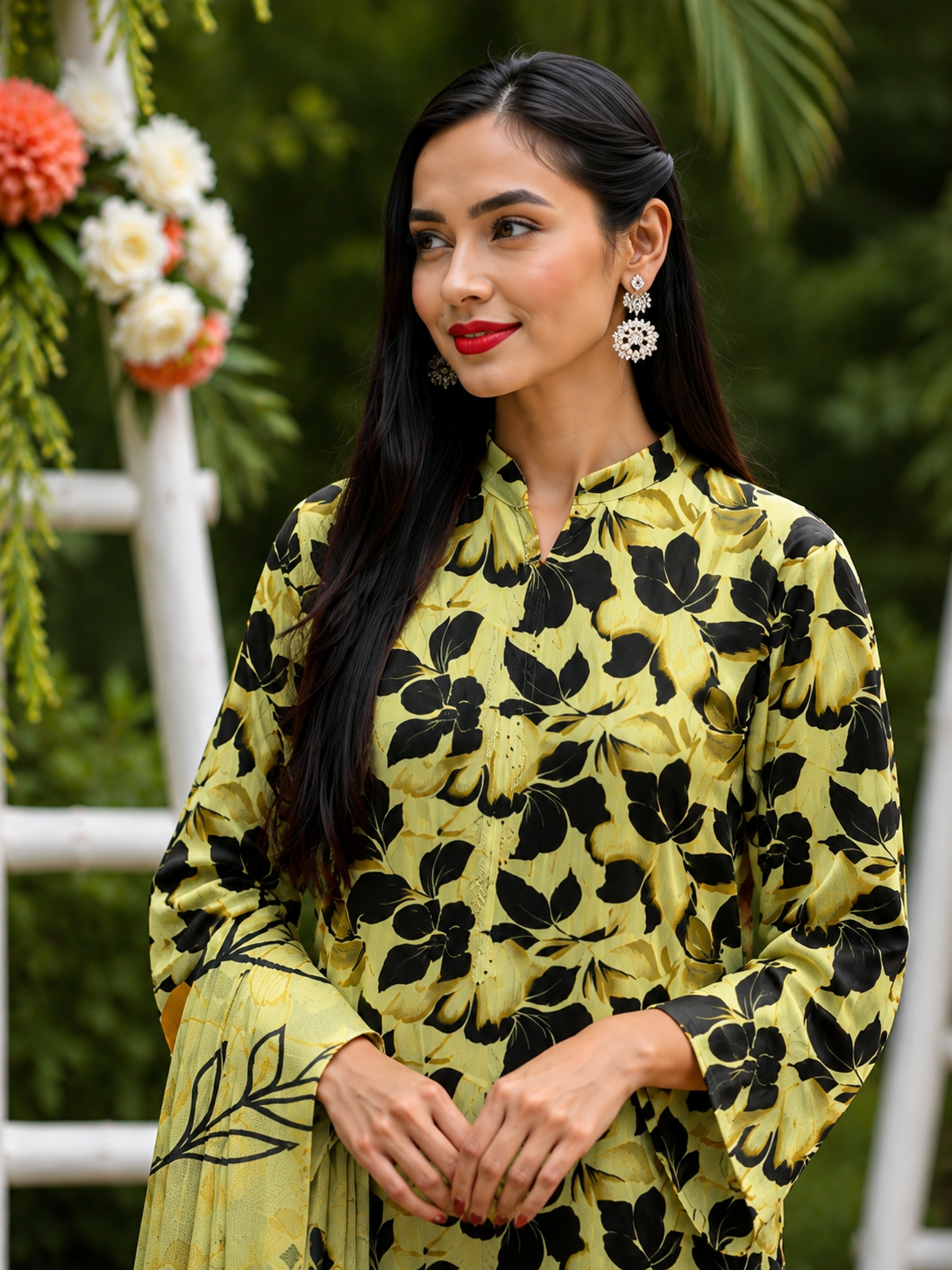 Olive Noir Lawn Set